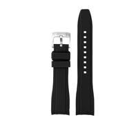 BGFFDSZ Compatible avec bracelet en caoutchouc silicone Citizen Tissot Seiko Rolex Extrémité incurvée Arc Mouth 19 mm 20 mm 21 mm 22 mm Bracelet de montre de sport de plein air étanche, 20mm