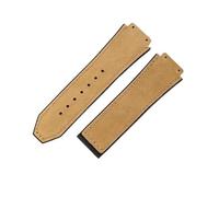 BGFFDSZ Compatible avec le bracelet de montre Hublot Yuki en cuir Big Bang, étanche, résistant à la transpiration, durable, en daim givré, interface convexe spéciale, accessoires(Brown-No Buckle)