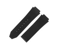 BGFFDSZ Compatible avec le bracelet de montre Hublot Yuki en cuir Big Bang, étanche, résistant à la transpiration, durable, en daim givré, interface convexe spéciale, accessoires(Black-No Buckle)