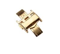 BGFFDSZ Compatible avec les accessoires de boucle de bracelet de montre Longines L2 L3 L4 L5, boucle déployante en or rose, fermoir papillon à double pression, 14 mm, 16 mm, 18 mm(Gold,16mm)
