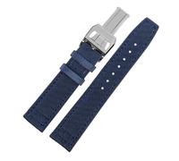 BGFFDSZ Compatible avec les bracelets de montre IW Pilot Spitfire Timezone TopGun, vert et noir, 20 mm, 21 mm, 22 mm, en toile de nylon(Blue silver,21mm)