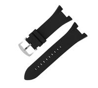 BGFFDSZ Compatible avec les bracelets en silicone crantés noirs spéciaux Armani Series AX1803 AX1802 AX1050(Silver buckle,Armani AX1802)