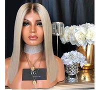 BGHJUE N Wig Gray In The Long Straight Synthetic Wig Blend 50% Human Hair Middle Parting Fashion Cosplay Party Work Wigs For Women Average Cap Size
