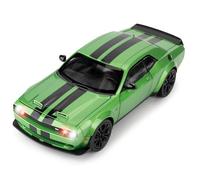 BGHSCA Compatible avec le modèle de voiture Dodge Challenger SRT Hellcat, 1:22, jouet Die-Cast avec son et lumière, Pull Back modèle de véhicule pour adultes et enfants (vert)