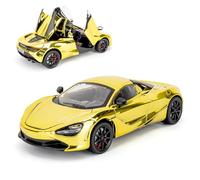 BGHSCA Mclaren 720s Voiture miniature miniature à l'échelle 1:24 en alliage de zinc avec son et lumière pour enfants à partir de 3 ans (doré)