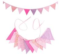 BGHYJKOL Fanions Guinguette 3.2M Multicolor Fabric Bunting 12 Pennant Flags Wedding Party Decor Home Carnival Garland(NO001)