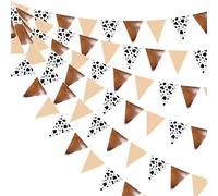 BGHYJKOL Fanions Guinguette Brown Black White Cow Pattern Paper Triangle Pennant Banners Birthday Party Flag(12pcs)
