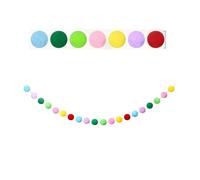 BGHYJKOL Fanions Guinguette Rainbow Pennant Flags Garland Multicolor Bunting String Felt Triangle for Birthday Party Festival Decorations(Colorful Balls)
