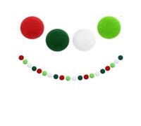 BGHYJKOL Fanions Guinguette Rainbow Pennant Flags Garland Multicolor Bunting String Felt Triangle for Birthday Party Festival Decorations(Red Green Balls)
