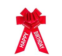 BGHYJKOL Noeuds Cadeau Emballage Nœud géant Rouge for Voiture de 76 cm avec Inscription « Joyeux Anniversaire », Ruban Brillant, Cadeau à Tirer, décoration for Salon Automobile, Maison ou fête