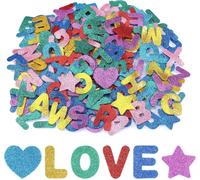 Bgiiik-196 Pièces Lettres Autocollantes En Mousse, Coloré Gommettes Autocollantes, Brillant Mousse Alphabet Enfant, Stickers Lettres Alphabet, Gommettes Enfant Adhesive Pour Décoration(7 Couleurs)