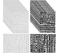 Bgiiik-20 Feuilles Autocollants Lettre Autocollants Alphabet Autocollants De Chiffres Alphabétiques Stickers Lettres Alphabet En Vinyle Gommettes Enfants Autocollants Pour Déco, Noir/Blanc