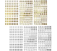 Bgiiik-6 Feuilles Alphabet Number Stickers,Autocollants D`Alphabet,Pour Scrapbooking Cadeau Enseignement Bricolage Décorations De Chapeau De Graduation(3 Styles, 2 Couleurs)