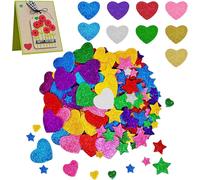 Bgiiik-Gommettes Etoiles, Gommettes Etoiles Autocollantes, 300 Pièces Mousse Autocollante Pailletée,Autocollants Artisanat