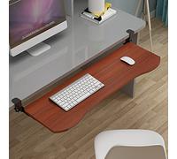BGKASYHI Plateau de clavier ergonomique réglable avec tiroir coulissant Ra sous le bureau en teck 65 x 25 cm - Tiroir de clavier extractible peu encombrant pour une saisie confortable