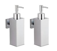 BGL Distributeurs de savon muraux 2 Pack, Distributeurs de lavage manuel liquide en acier inoxydable 304 pour salle de bain et cuisine, chromé