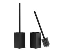 bgl Lot de 2 Supports de Brosse WC en métal Noir Mat