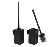 bgl Lot de 2 Supports de Brosse WC pour Fixation Murale, Noir Mat, métal