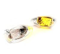 BGM Kit de clignotants avant LED en verre transparent/orange compatible pour Gilera Runner 50 FX 125 FXR 180 jusqu'à l'année de construction 2005