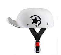 BGMKE Adulte Moto Demi-Coquille Casque Street Scooter Vintage Jet Casque pour Hommes Et Femmes ECE Homologué Moped Scooter Rétro Moto Demi Casque Bols Casquette De Baseball Style