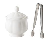 BgnEhRfL Sucrier avec Couvercle Sucrier Sucrier en Porcelaine avec Couvercle, Comprend Une Pince à Sucre, Sucrier en céramique de 8,1 oz/230 ML, Costume for Bar à café
