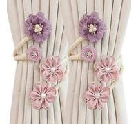 BgnEhRfL Tiebacks de Rideau, 1 Paire Belle Fleur Rideau Corde Embrasses Salon Flexible Boucle Embrasse Décorative Draperie Holdbacks
