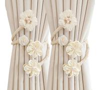 BgnEhRfL Tiebacks de Rideau, 1 Paire Belle Fleur Rideau Corde Embrasses Salon Flexible Boucle Embrasse Décorative Draperie Holdbacks