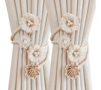 BgnEhRfL Tiebacks de Rideau, 1 Paire Belle Fleur Rideau Corde Embrasses Salon Flexible Boucle Embrasse Décorative Draperie Holdbacks