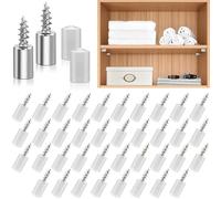 BGOBTY Taquet Etagere,40 pièces Équerre Étagère,Supports Taquets pour étagères,Support d'étagère avec Goupille Transparent,fixation etagere invisible,adapté aux meubles,armoires,bibliothèques