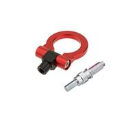 BGRVCKS pour B&MW E46 E81 E30 E36 E90 E91 Style De Voiture Racing Remorquage Remorque Crochets Avant Arrière Barres Remorquage Billet Cache-Crochet remorquage à œil(Rouge)