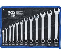 Jeu de clés mixtes en pouce 1/4"" - 15/16"" 12 pièces - BGS TECHNIC - forgé à chaud chromé