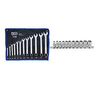 BGS 1195 | Jeu de clés mixtes | en pouce | 1/4" - 15/16" | 12 pièces & BGS 2433 | Jeu de Douilles, six pans | 6,3 mm (1/4") | en pouces | 11 pièces