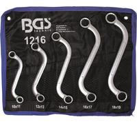 BGS 1216 Jeu de clés mixtes en S, 10x11-18x19 mm, 5 pcs.