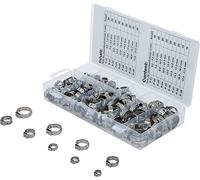 BGS 14115 | Assortiment de colliers de tuyau à revêtement en acier inoxydable | Ø 5,8 - 21 mm | 170 pièces