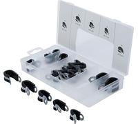 BGS 14145 | Assortiment de colliers de tuyau à revêtement caoutchouc | Ø 6-16 mm | 18 pièces