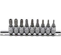 BGS 2165 | Jeu de douilles à embouts | 6,3 mm (1/4") | Profil T (pour Torx Plus) avec perçage T10 - T50 | 9 piéces