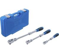 BGS 25128 | Jeu de cliquets réversible | extensible, inclinable | 6,3 mm (1/4") - 10 mm (3/8") - 12,5 mm (1/2") | 3 pièces