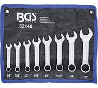 BGS 32140 | Jeu de clés mixtes en pouces | extra courtes | 3/8" - 7/8" | 8 pièces