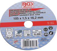 BGS 3266 Disque à tronçonner pour coupeuse de profondeur BGS 105x1,5x16,2
