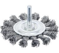 BGS technic KG Brosse plate BGS 3982 arbre d'entraînement 6 mm tressée Ø 75 mm
