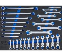 BGS 4008 | Insert de servante d'atelier 3/3 : Clés mixtes, clés polygonale double, clés mixtes à cliquet | pliable | 28 pièces