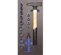 BGS technic Insert de servante d'atelier 1/3 : Jeu de pointeaux, marteau 15 pièces BGS Quantité:1