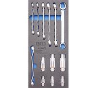 BGS 4048 - Insert de servante d'atelier 1/3 : Jeu de douilles de clé polygonale ouverte et clé spéciale - 10 mm (3/8") - 13 pièces