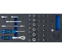 BGS technic Insert de servante d'atelier 1/3 : Jeu de clé à douilles 6,3 mm (1/4) 41 pièces BGS Quantité:1