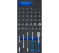 BGS technic Insert de servante d'atelier 1/3 – Jeu de douilles 6,3 mm (1/4) 41 pièces