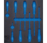 BGS 4055-1 2/3 Garniture pour servante d'atelier, vide pour : Tournevis cruciforme et à fente, 8 pcs.