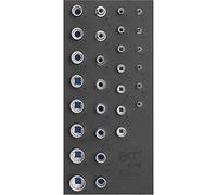 BGS technic Insert de servante d'atelier 1/3 : Jeu de douilles de clé, douze pans 6,3 mm (1/4") + 12,5 mm (1/2") 29 pièces BGS Quantité:1