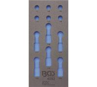 BGS 4092-1 1/3 Insert pour servante d'atelier, vide pour : Jeu de douilles à embout 6 pans creux, 12,5 (1/2), 12 pcs.