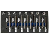 BGS 4118 | Insert de servante d’atelier 1/3: Jeu de douilles à embouts | 12,5 mm (1/2") | Denture multiple intérieure (pour XZN) | 22 pièces