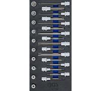 BGS 4119 | Insert de servante d’atelier 1/3: Jeu de douilles à embouts | 12,5 mm (1/2") | profil T (pour Torx) | 26 pièces